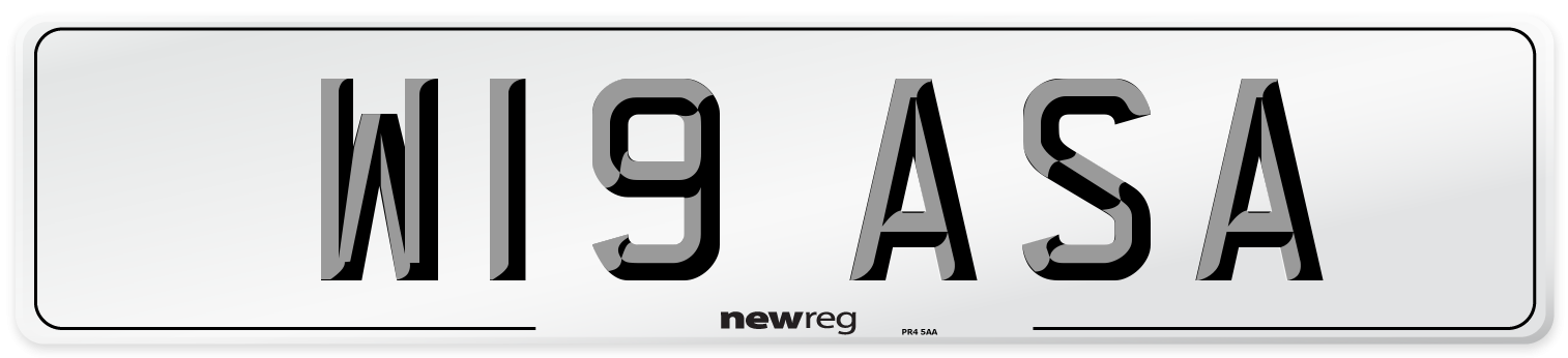 W19 ASA Front Number Plate