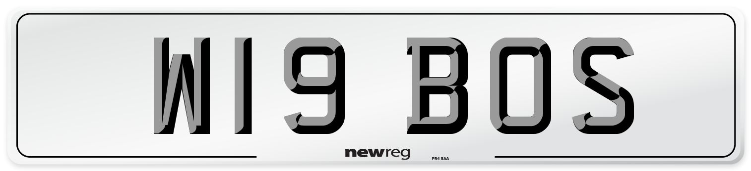 W19 BOS Front Number Plate