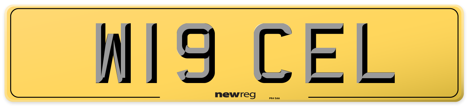 W19 CEL Rear Number Plate