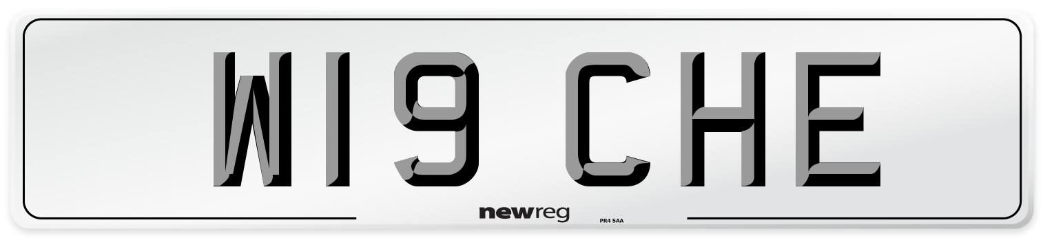 W19 CHE Front Number Plate