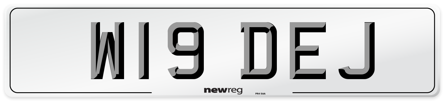 W19 DEJ Front Number Plate