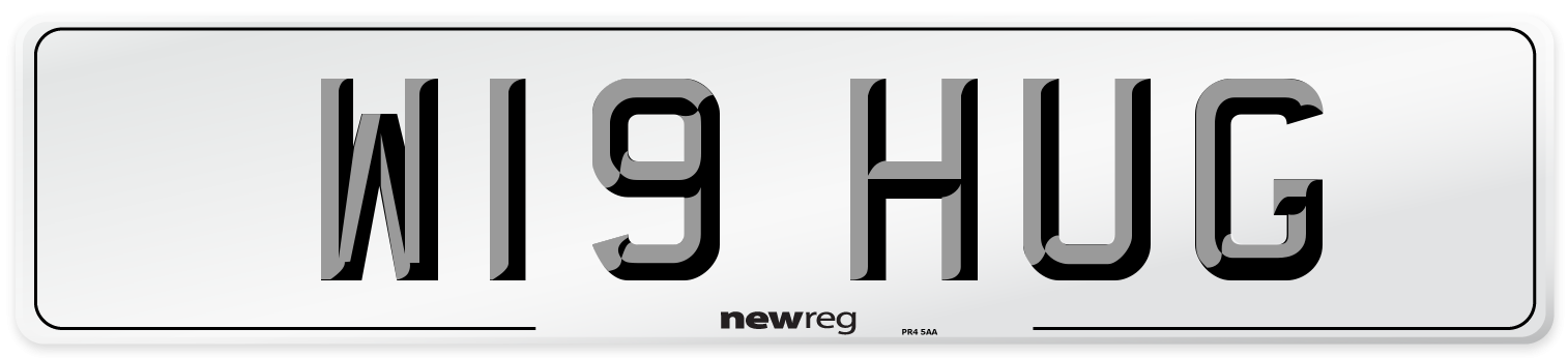 W19 HUG Front Number Plate