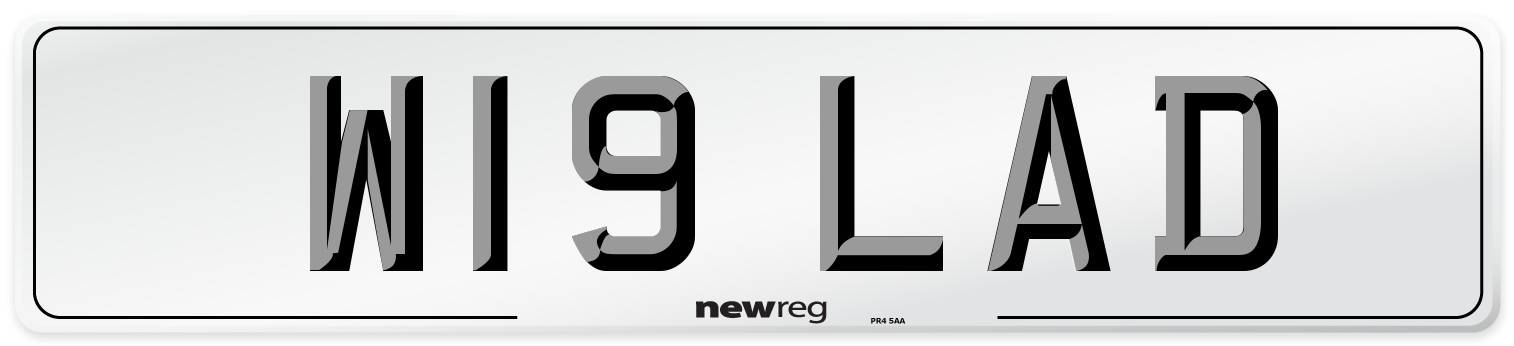 W19 LAD Front Number Plate