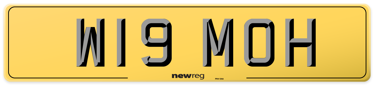 W19 MOH Rear Number Plate