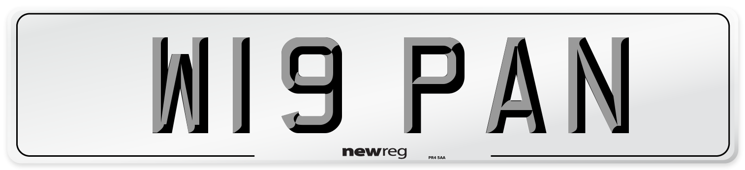 W19 PAN Front Number Plate