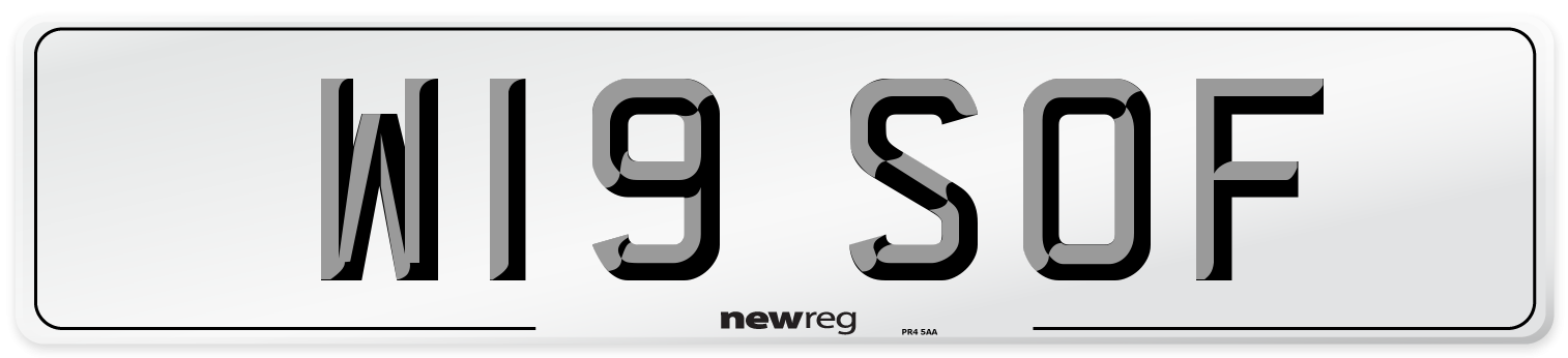 W19 SOF Front Number Plate