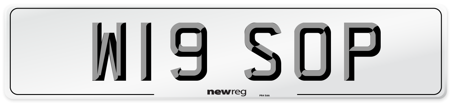 W19 SOP Front Number Plate