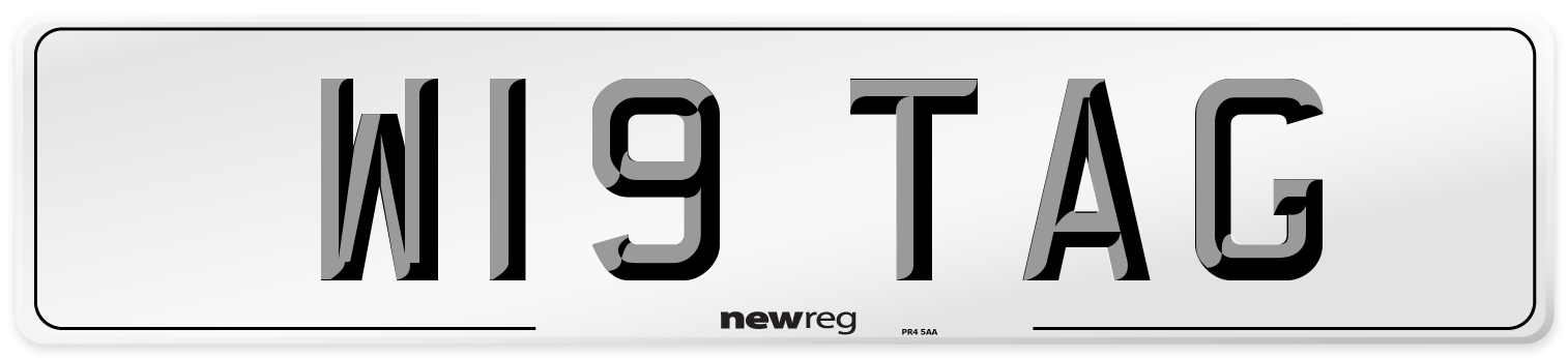 W19 TAG Front Number Plate