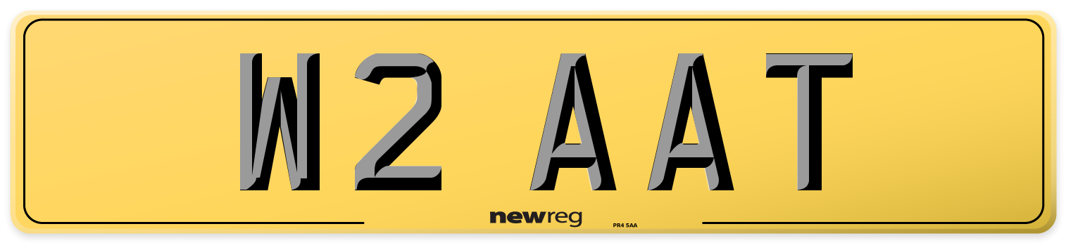 W2 AAT Rear Number Plate