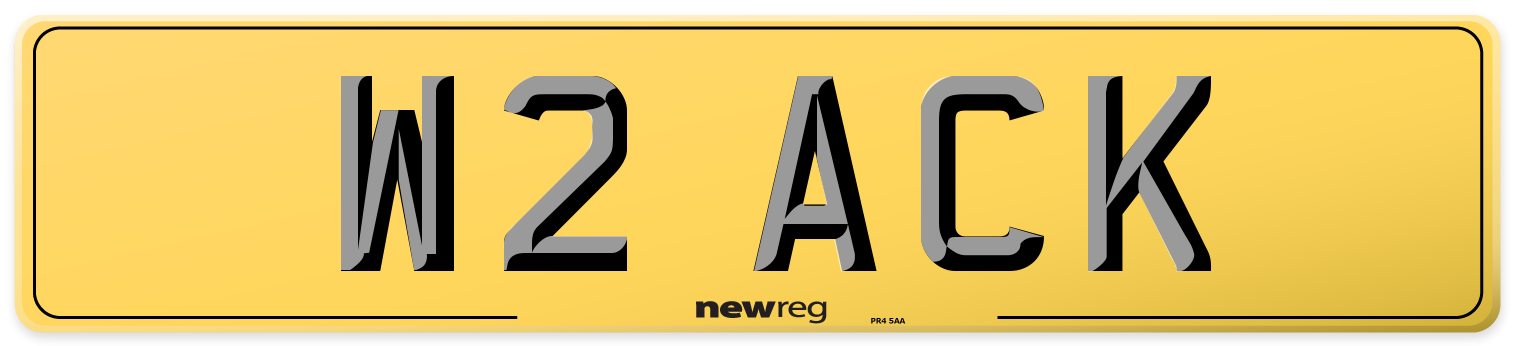W2 ACK Rear Number Plate