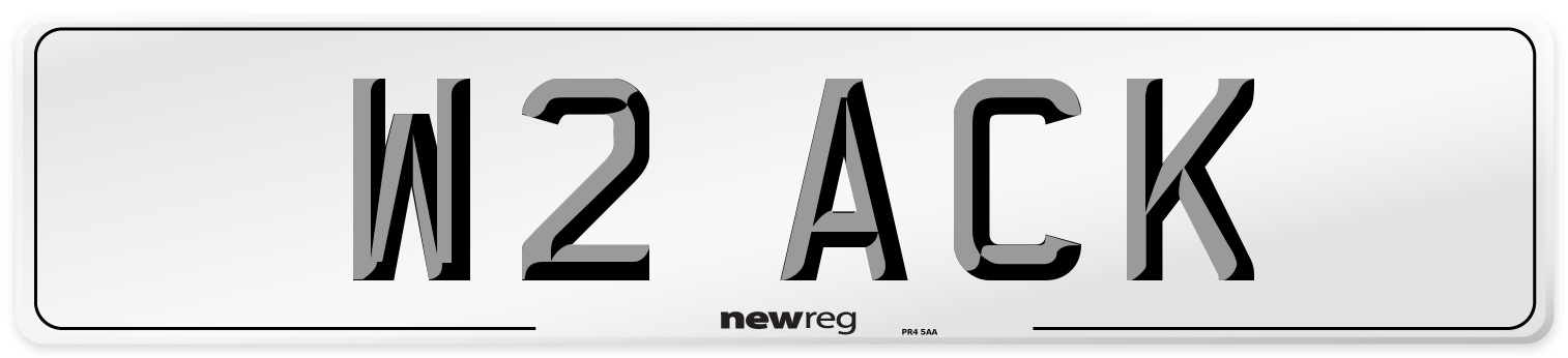 W2 ACK Front Number Plate