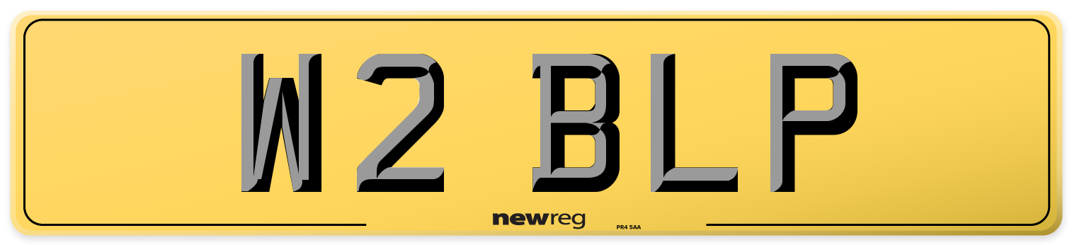 W2 BLP Rear Number Plate