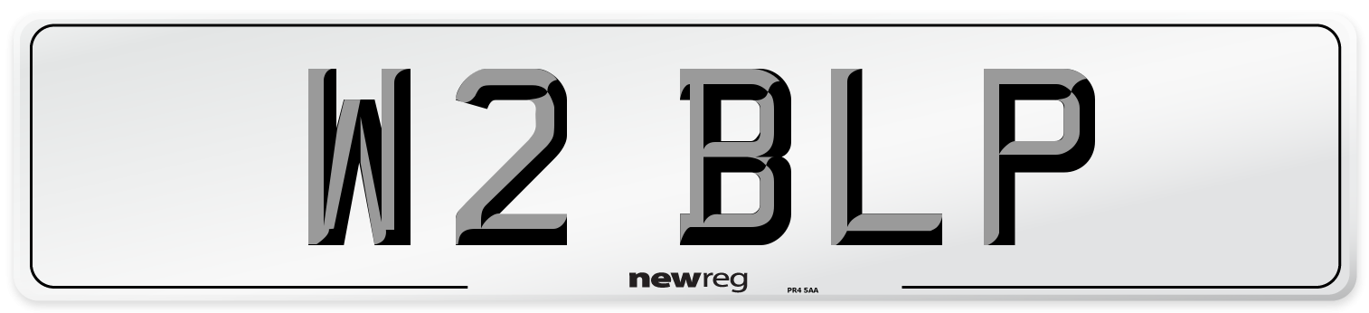W2 BLP Front Number Plate