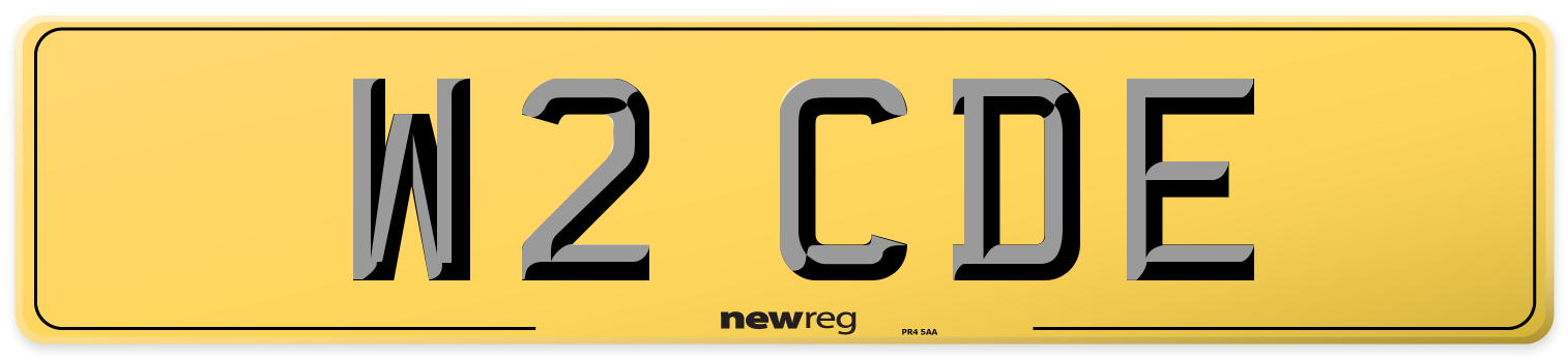 W2 CDE Rear Number Plate