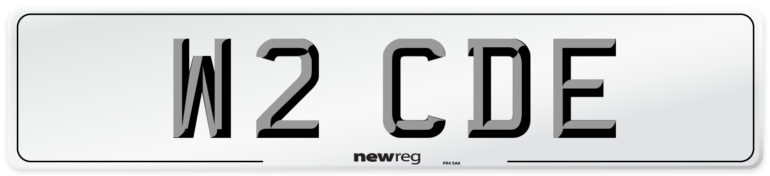 W2 CDE Front Number Plate