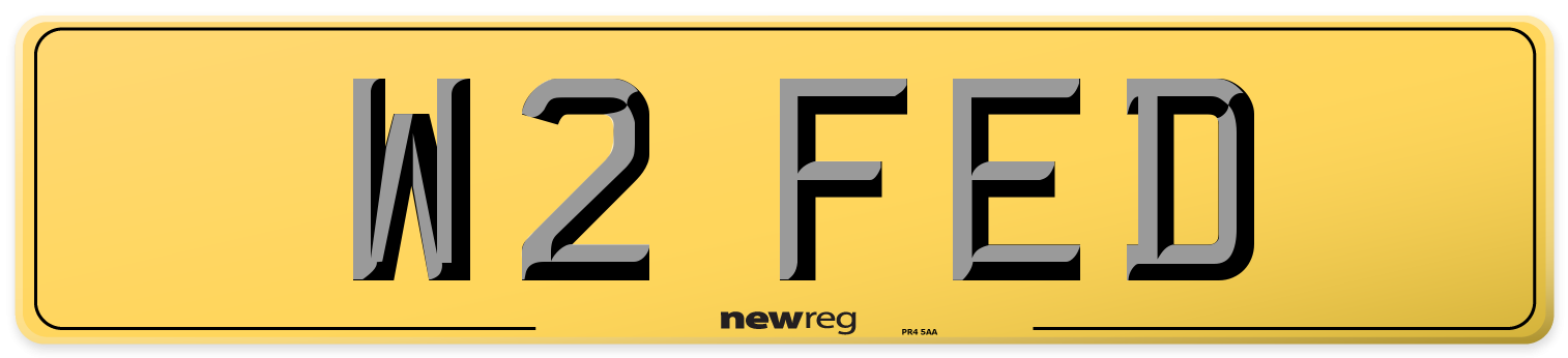 W2 FED Rear Number Plate