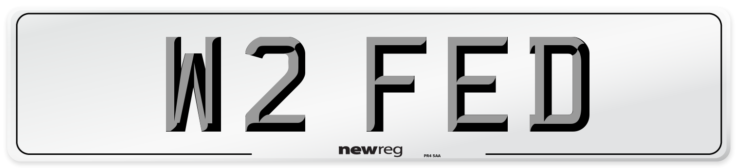 W2 FED Front Number Plate