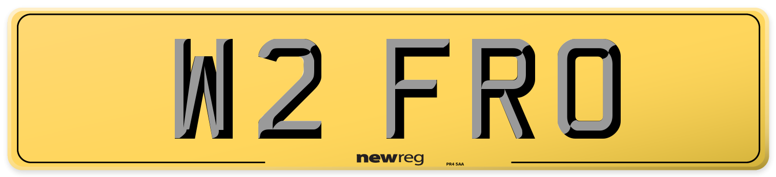 W2 FRO Rear Number Plate