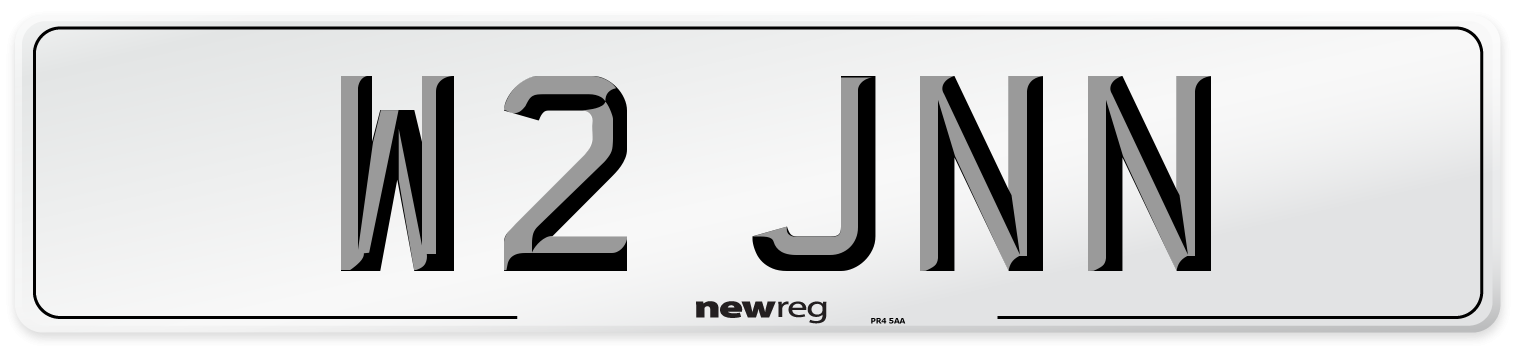 W2 JNN Front Number Plate