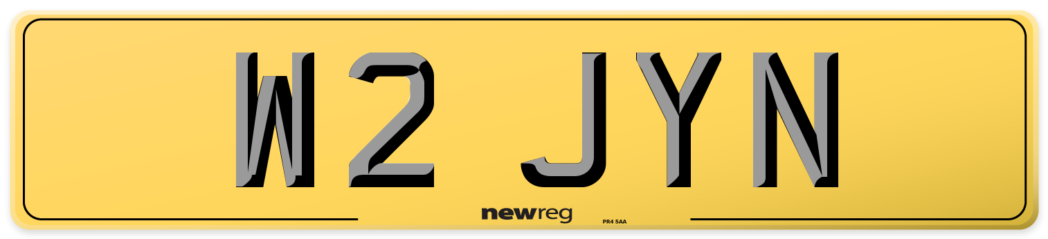 W2 JYN Rear Number Plate