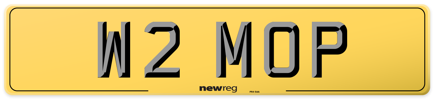 W2 MOP Rear Number Plate