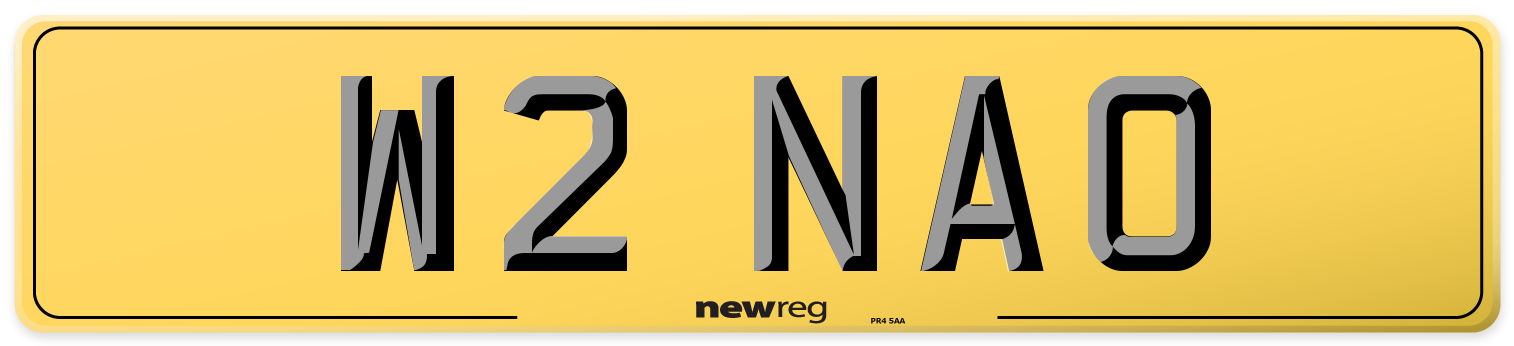 W2 NAO Rear Number Plate