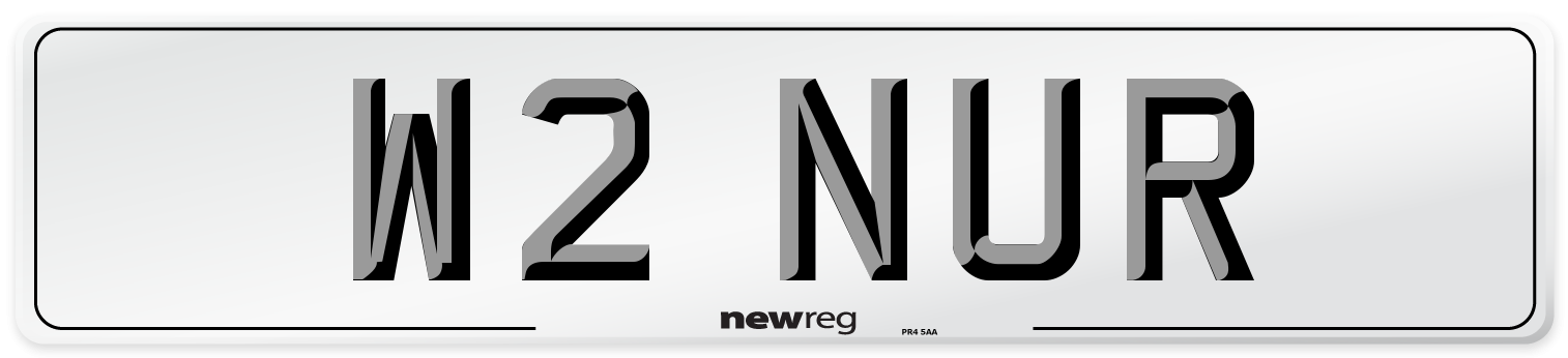 W2 NUR Front Number Plate