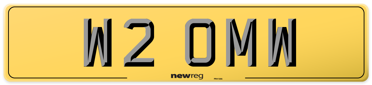 W2 OMW Rear Number Plate