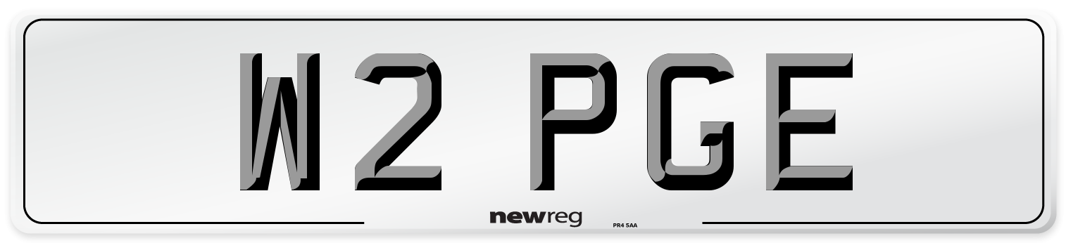 W2 PGE Front Number Plate