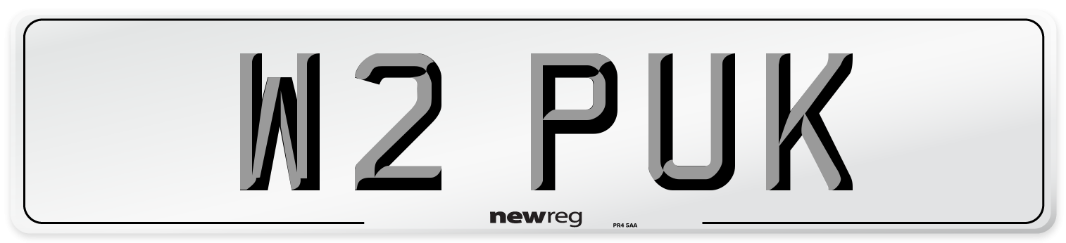 W2 PUK Front Number Plate