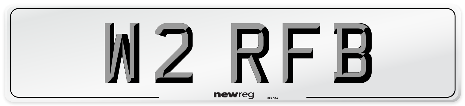 W2 RFB Front Number Plate