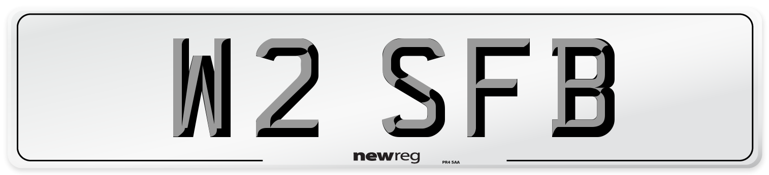 W2 SFB Front Number Plate