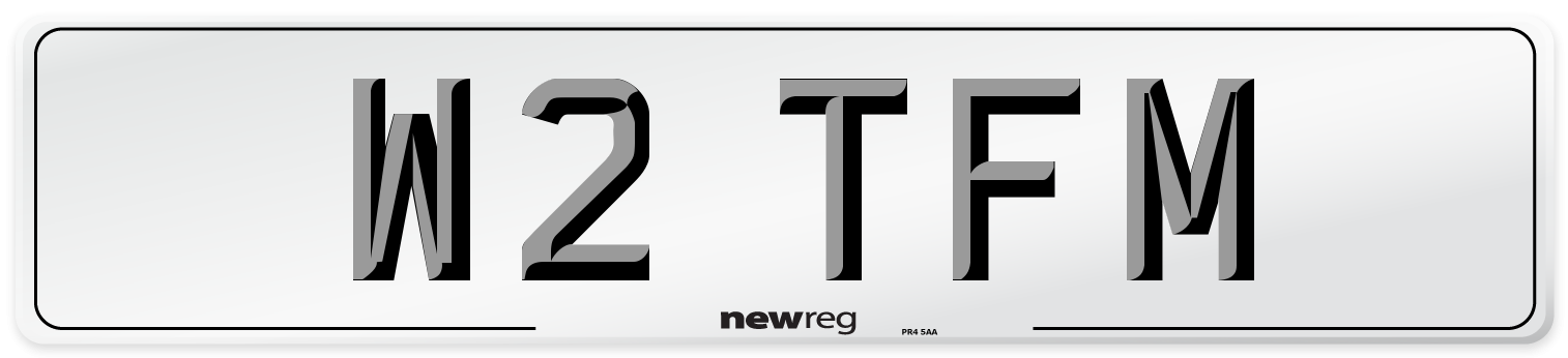 W2 TFM Front Number Plate