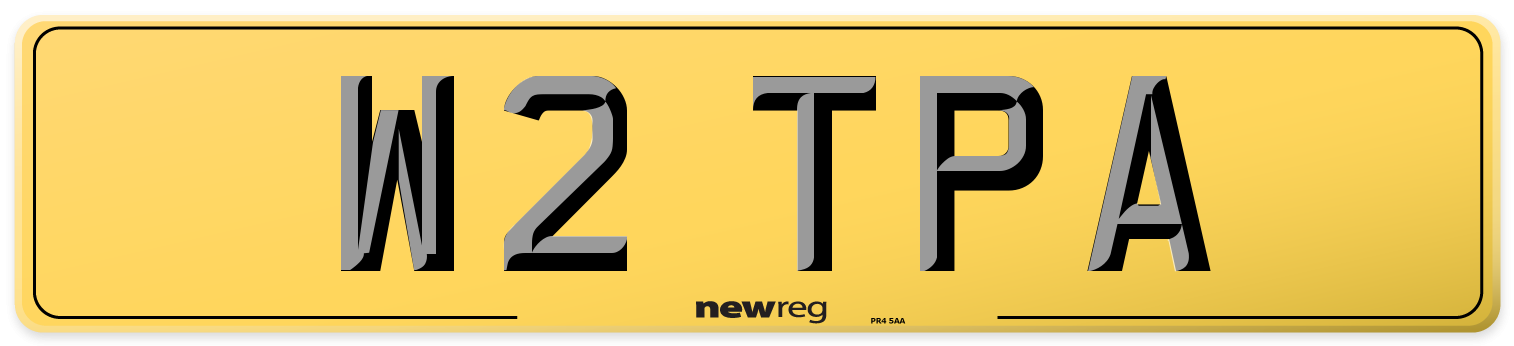 W2 TPA Rear Number Plate