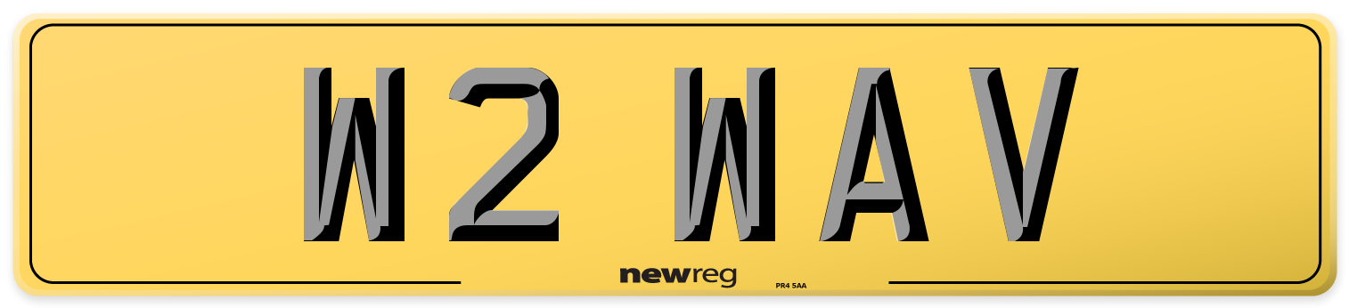 W2 WAV Rear Number Plate