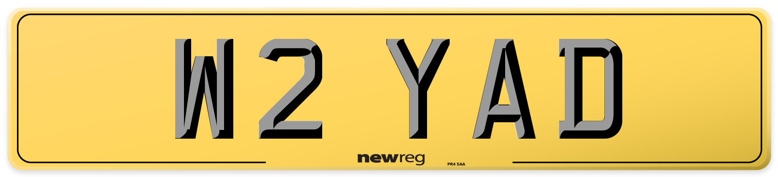 W2 YAD Rear Number Plate