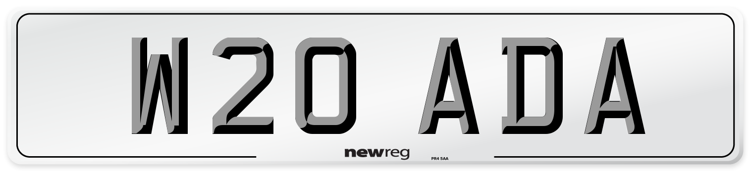W20 ADA Front Number Plate