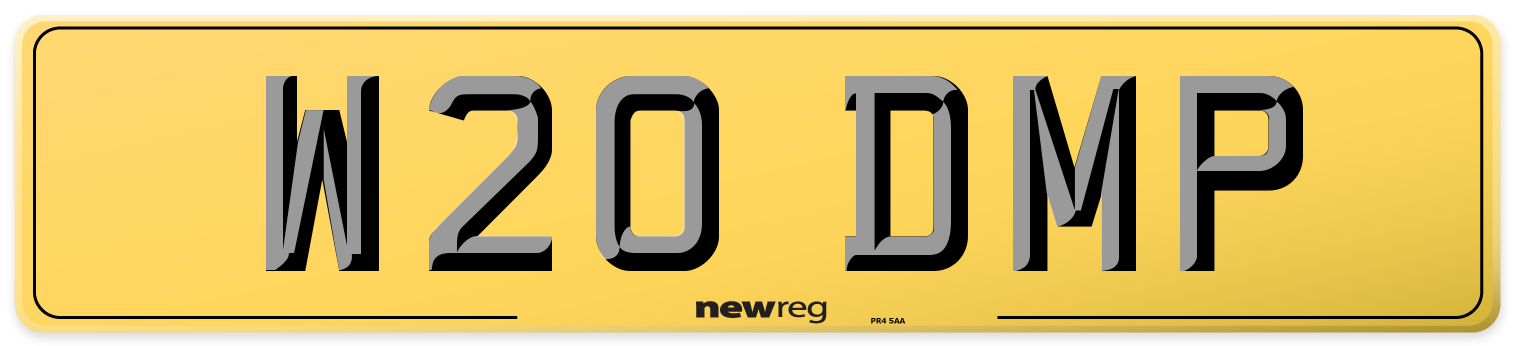 W20 DMP Rear Number Plate