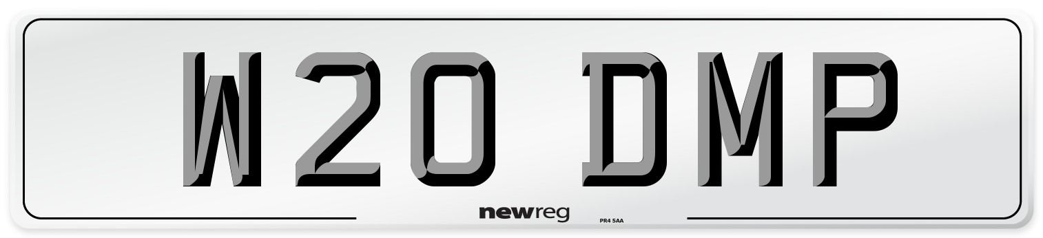 W20 DMP Front Number Plate