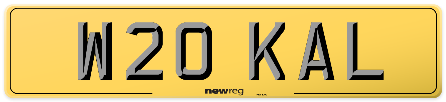 W20 KAL Rear Number Plate