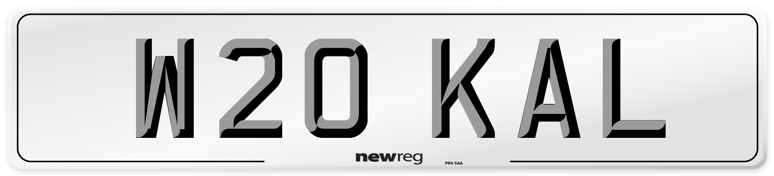 W20 KAL Front Number Plate