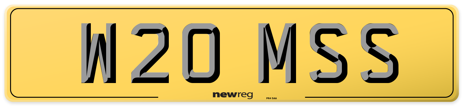 W20 MSS Rear Number Plate