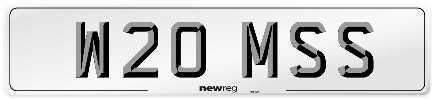 W20 MSS Front Number Plate