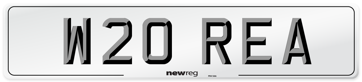 W20 REA Front Number Plate