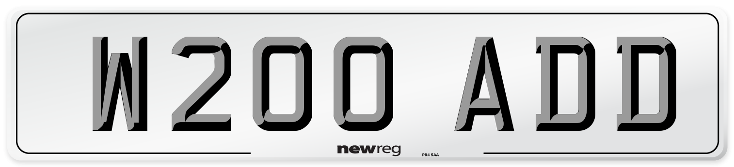 W200 ADD Front Number Plate