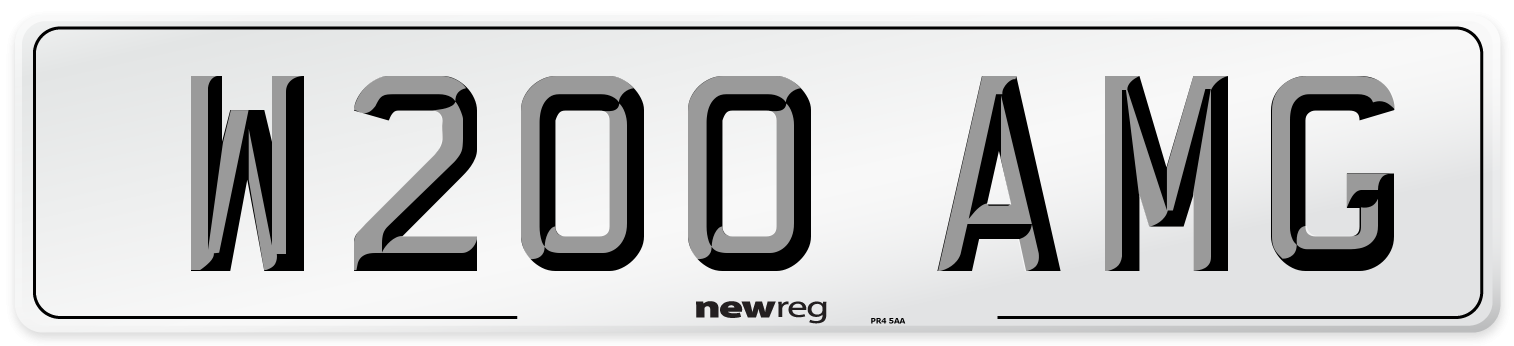 W200 AMG Front Number Plate