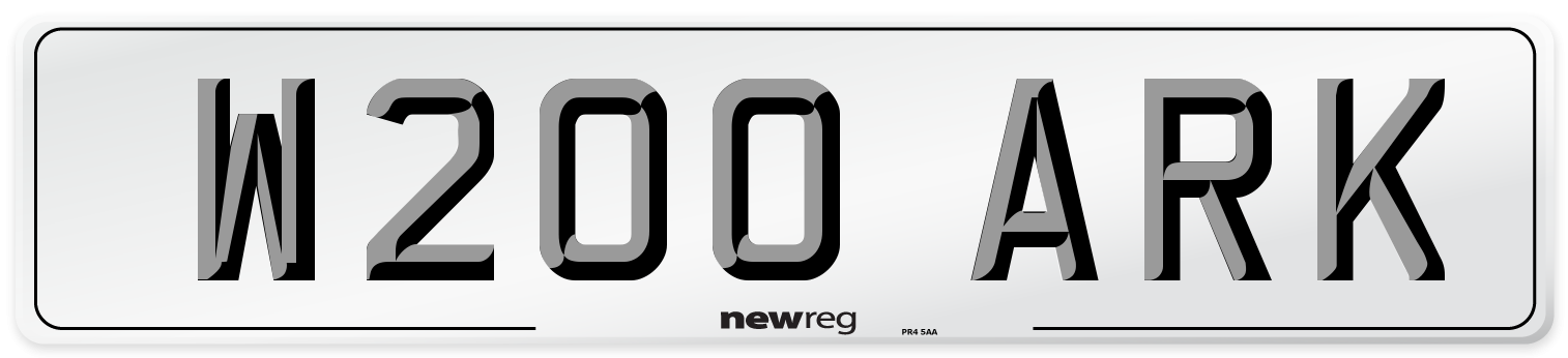 W200 ARK Front Number Plate
