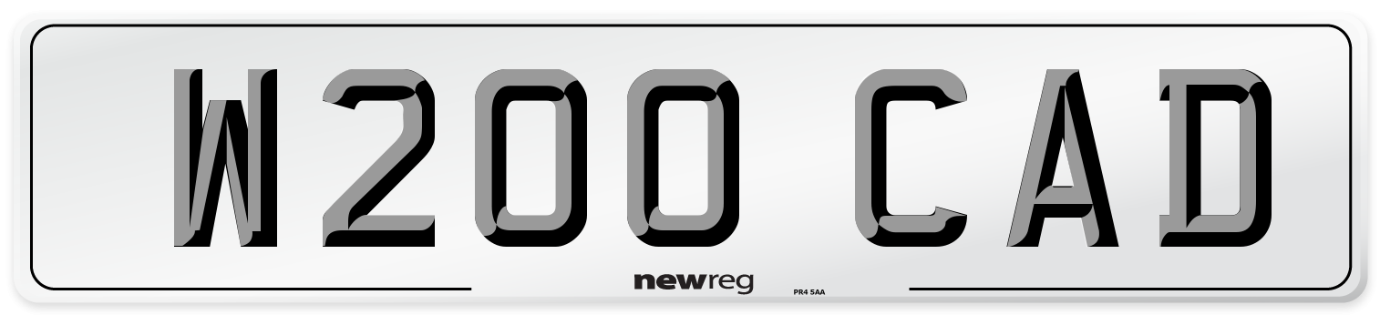 W200 CAD Front Number Plate