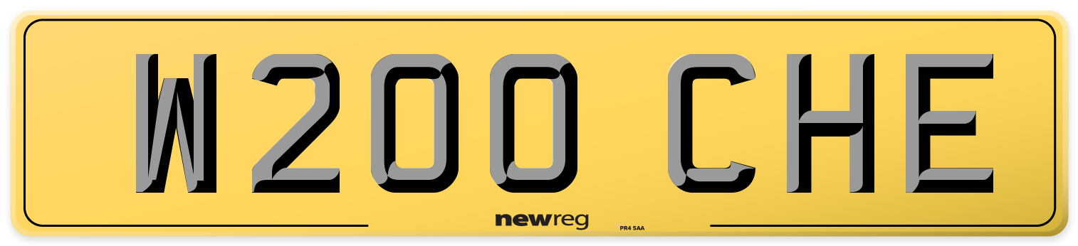W200 CHE Rear Number Plate