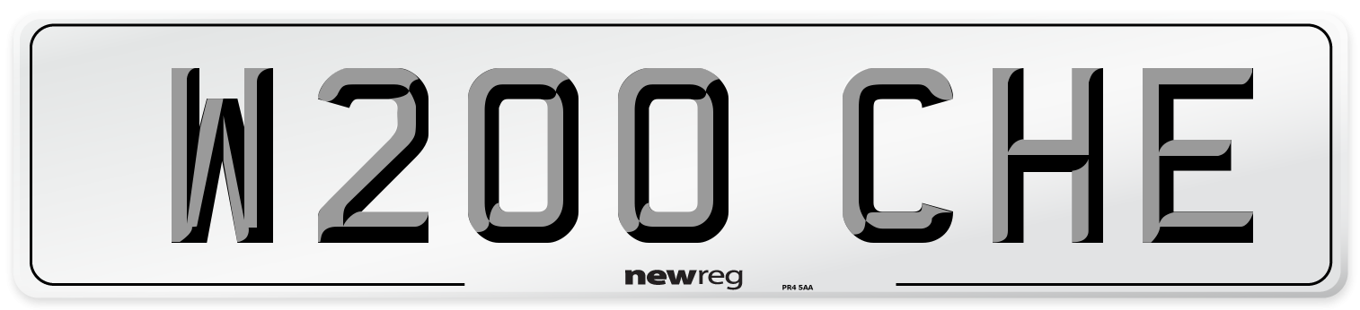 W200 CHE Front Number Plate